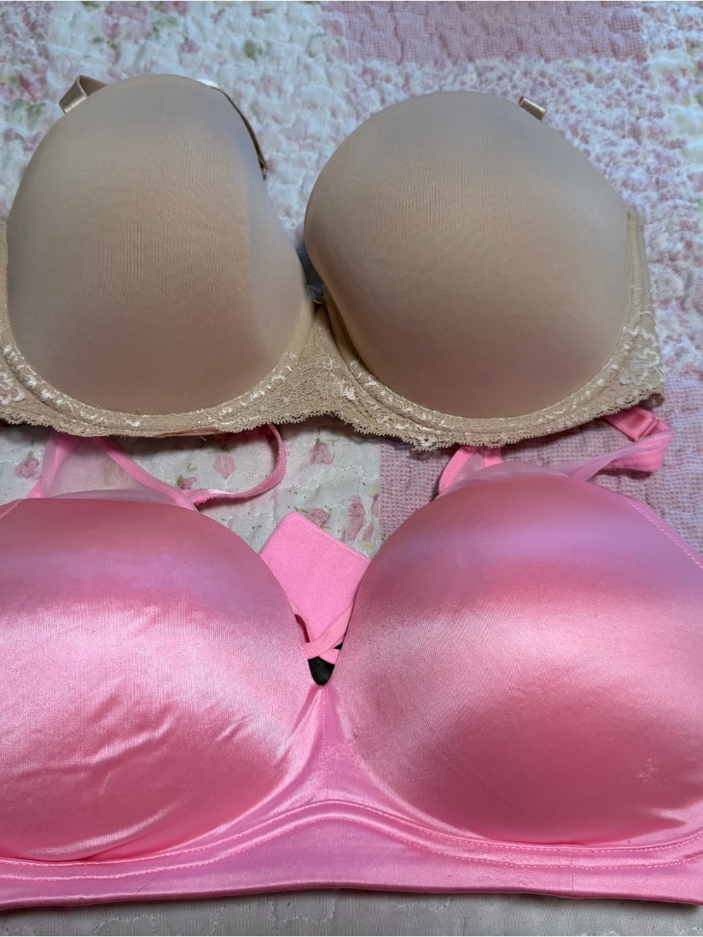 Nude Strapless Bra and Pink Push Up Bra Lot